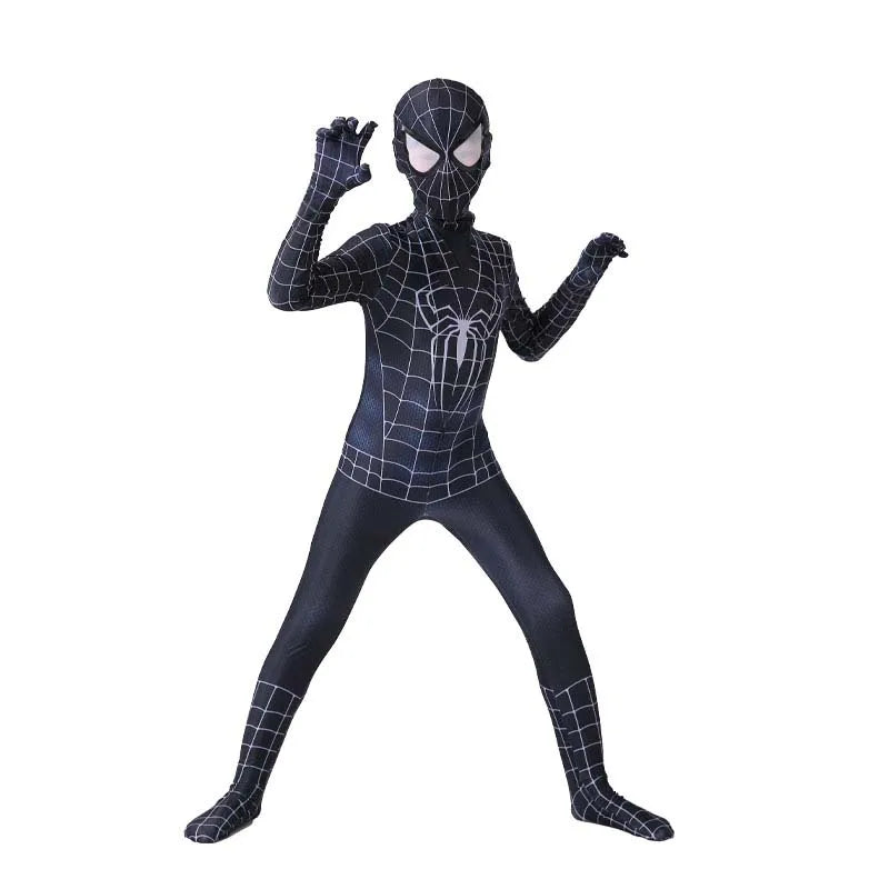 Kids Spider-Man Cosplay Fantasy Costumes Jumpsuit Superhero Miles Morales Movie Role Play Boys Girls Halloween Carnival Bodysuit - Seprincess