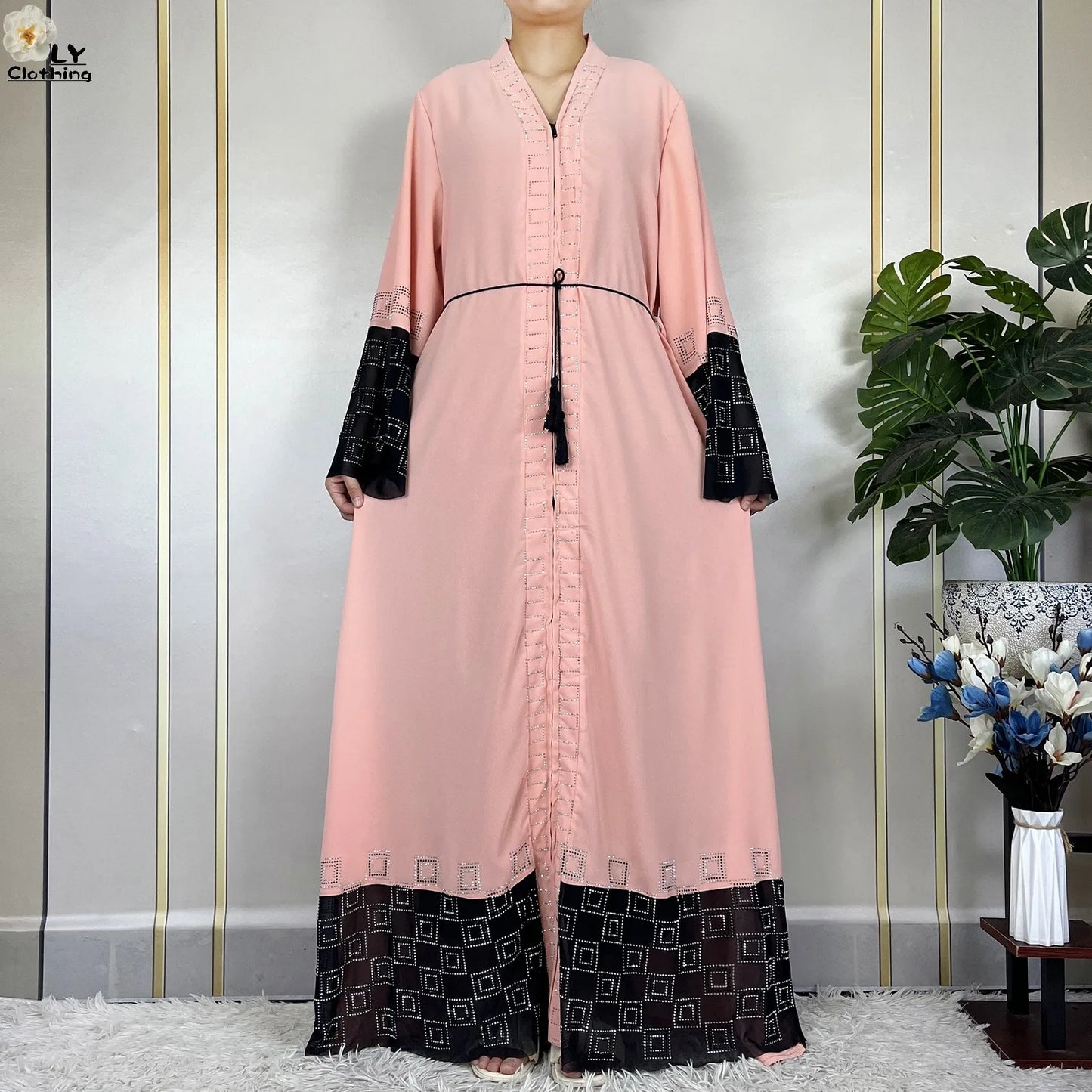 2024 For Women Elegant Dresses Dubai Party Outfits Long Sleeved Chiffon Dashiki Muslim Women Robe Open African Abaya Clothing