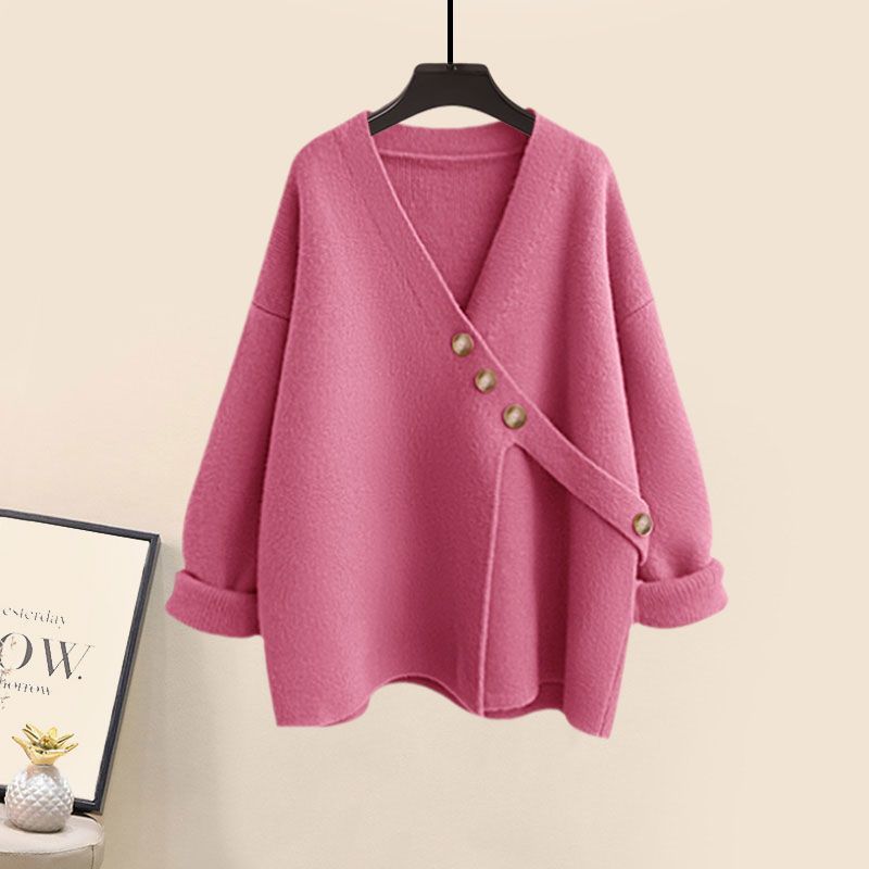 Women's Spring Autumn New Casual Matching Set Korean Elegant Irregular Knit Sweater+Loose Wide Leg Pants Two Piece Female Suit - Seprincess