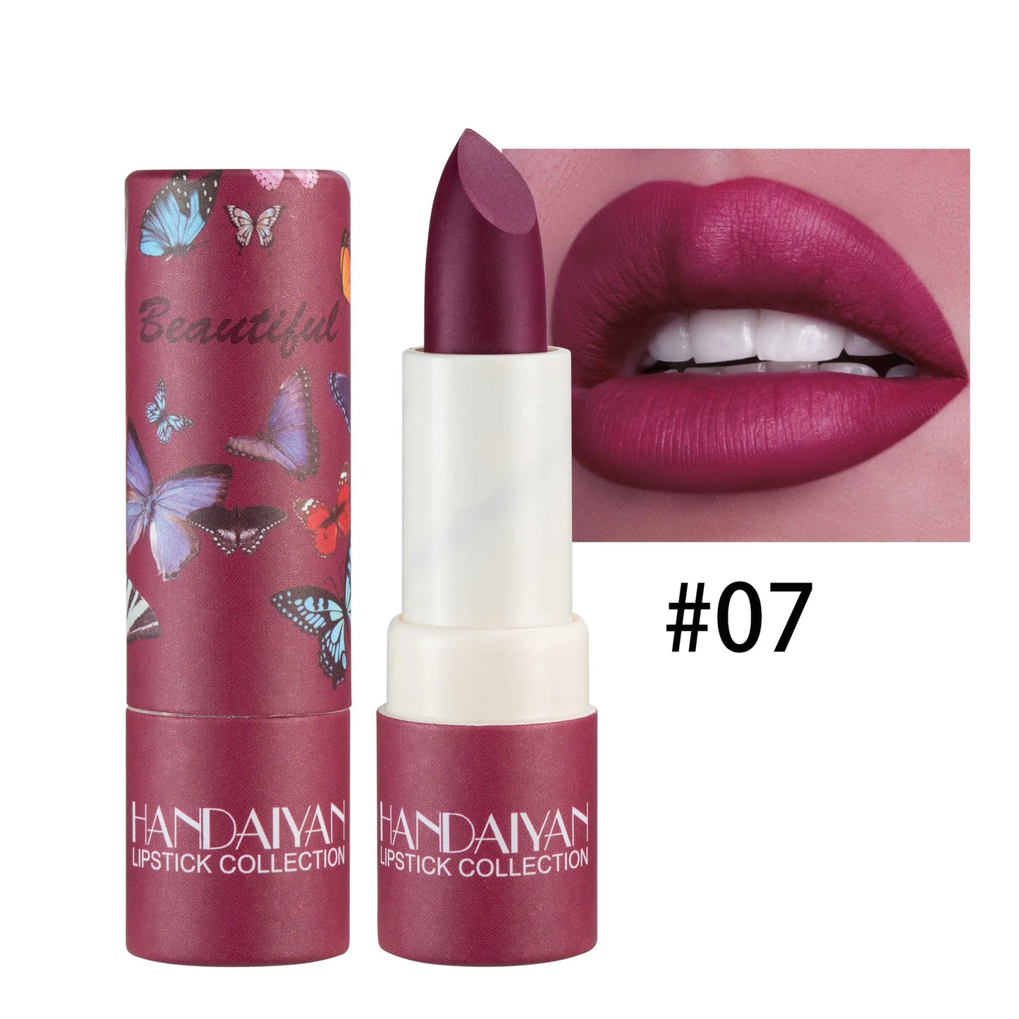 Handaiyan 8 Colors Matte Waterproof Velvet Nude Lipstick Sexy Red Brown Lip Matt Pigments Makeup Long Lasting Profissional - Seprincess