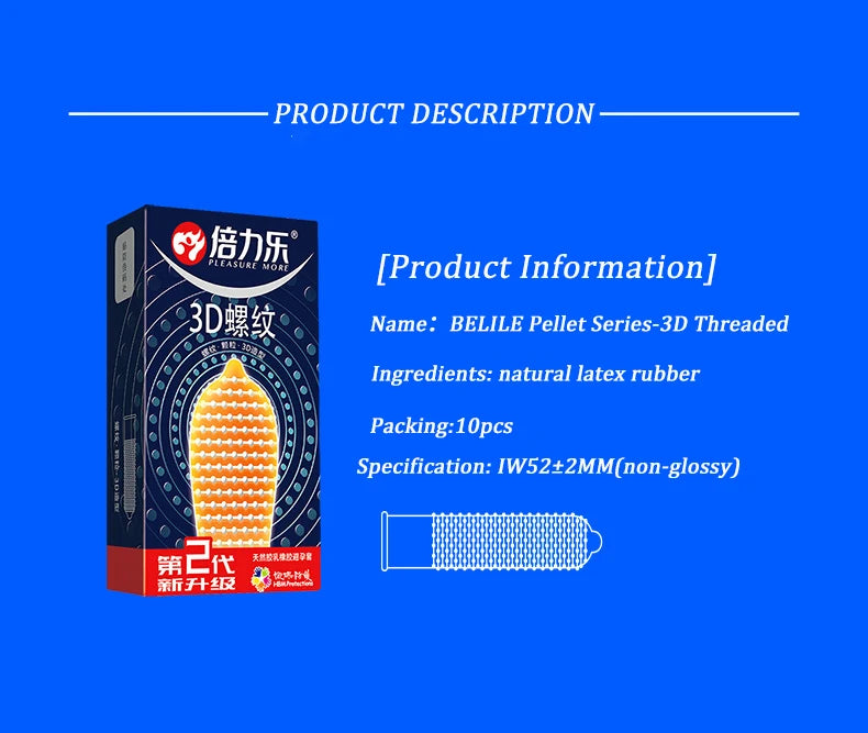 10pcs Erotic Penis Sleeve 3D Dotted Condoms Enlargement Large Particles Mushroom Condom High Sensitive Sex Toys for Men Condones - Seprincess