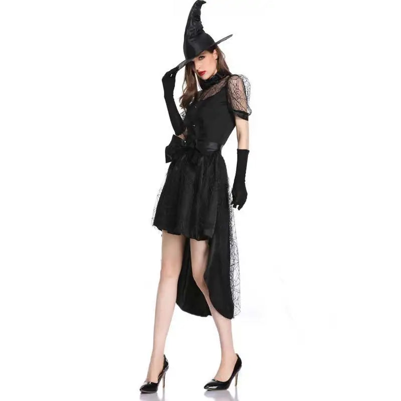 Witch Costume Women Fancy Dress Witch Wizard Cosplay Clothes Long Dress For Adult Elder Girls Halloween Costume - Seprincess