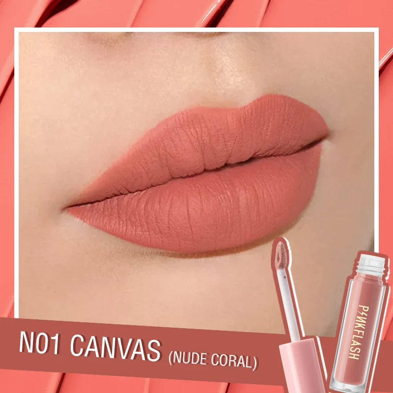 PINKFLASH Wholesale Matte Lipstick Soft Red Nude Pink Melting Lip Cream Waterproof Makeup Lipgloss Not Fade Lip Mud Lip Tint