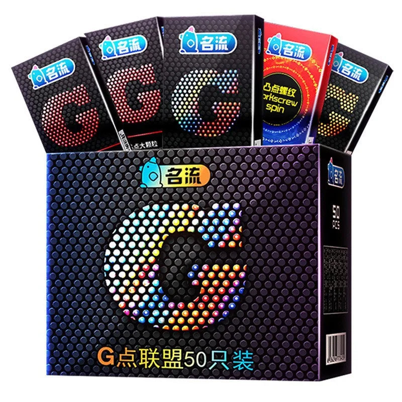 50pcs Large Particle G-spot Stimulation Condom Super Tight Delay Penis Sleeves for Man Double Lubrication Adult Sexual Products - Seprincess