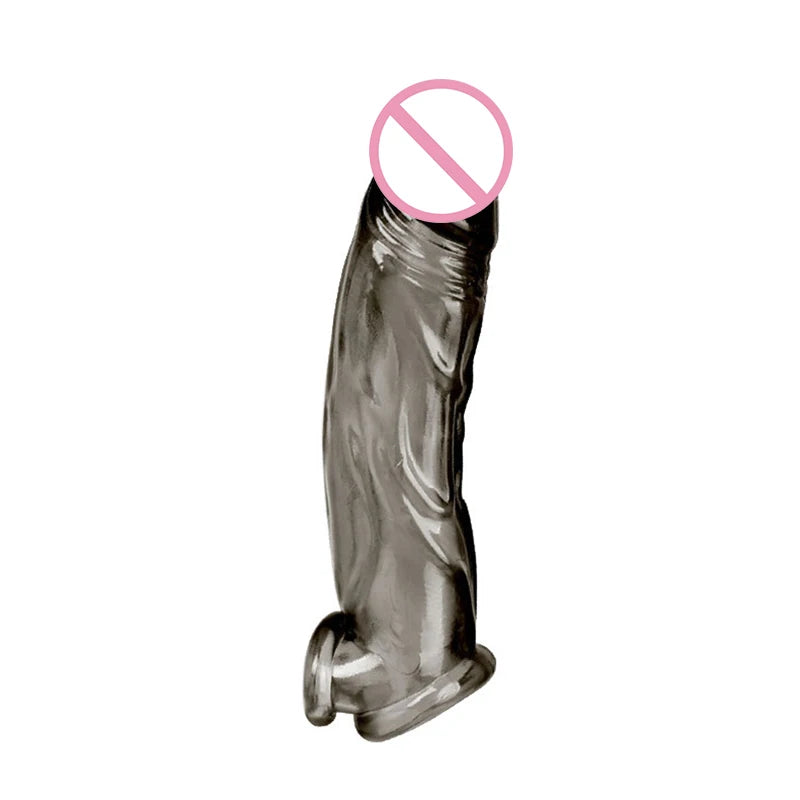 Reusable Condoms Sex Toy Ribbed G-spot Cock Ring Passionate Latex Penis Sleeves Delay Ejaculation Condom Sex Product for Men 18+ - Seprincess