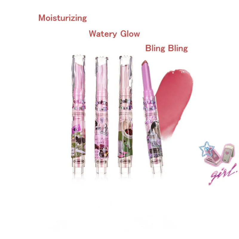 FLORTTE Watery Glow Lipstick Mirror Lip Balm Moisturizing Solid Jelly Lip Gloss Glass Lip Glaze Tint Makeup Beauty - Seprincess