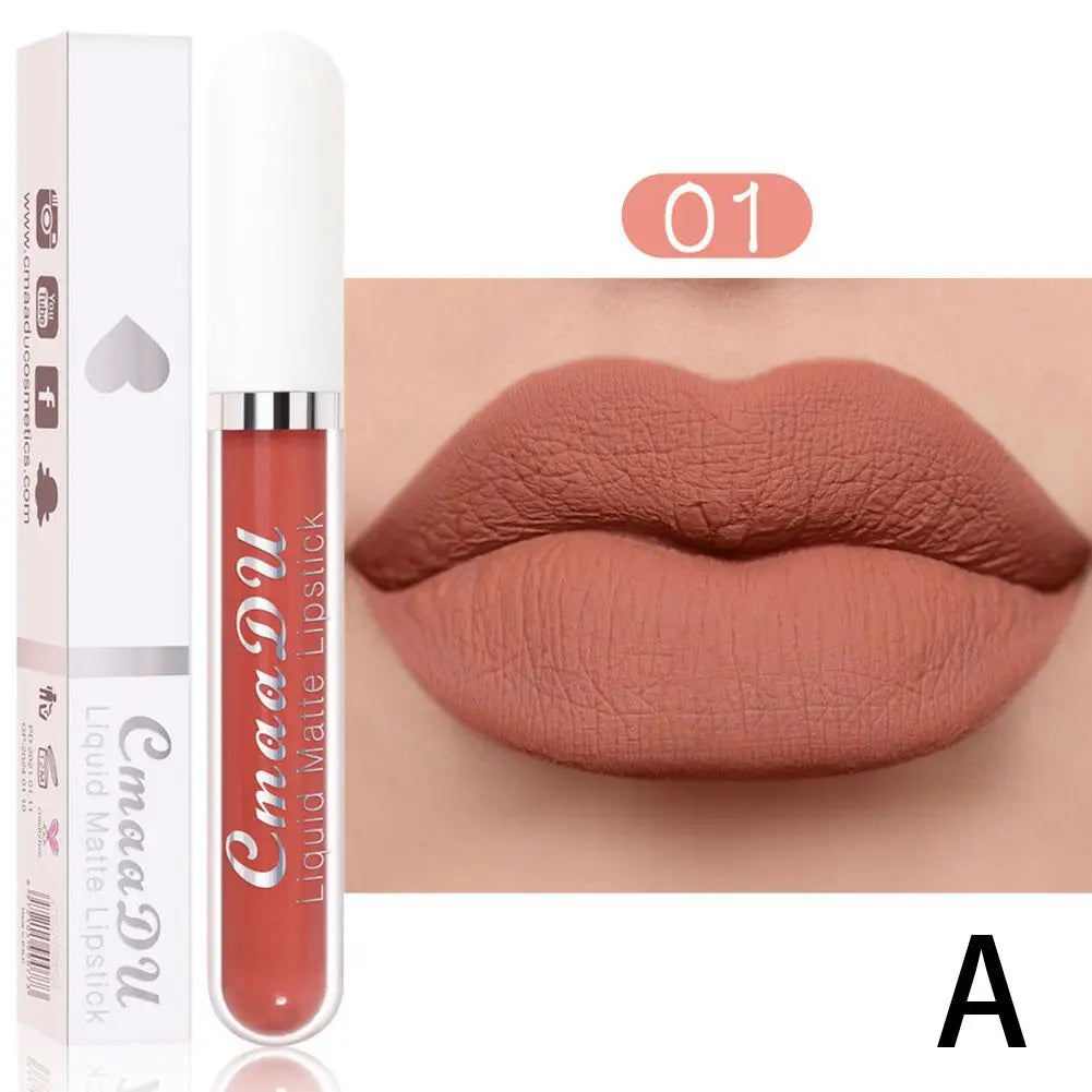 18 Color Waterproof Liquid Matte Lipstick Long Lasting Sexy Red Moisturizing Lip Gloss Velvet Non-Stick Lip Tint Makeup Cosmetic - Seprincess