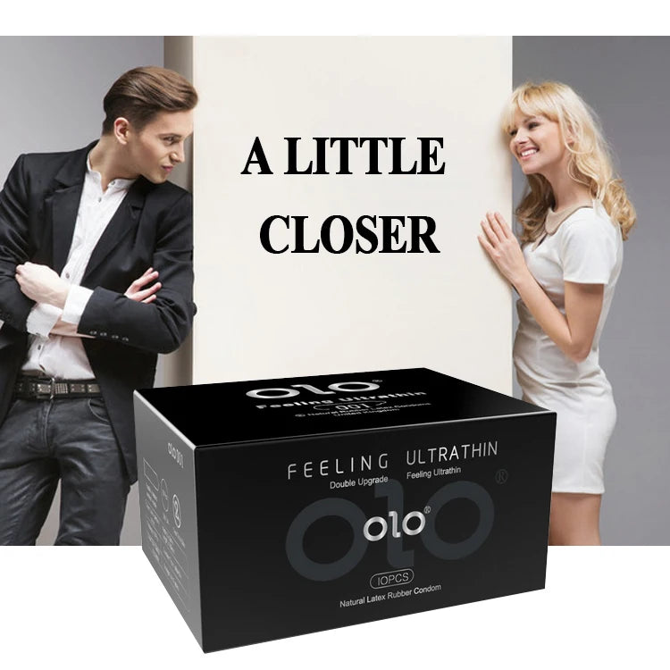 OLO Ultra Thin Condom 0.01 Feeling Penis Sleeve Hyaluronic Acids Rubber Latex Ejaculation Delay Condoms Intimate Sex Toy Product - Seprincess