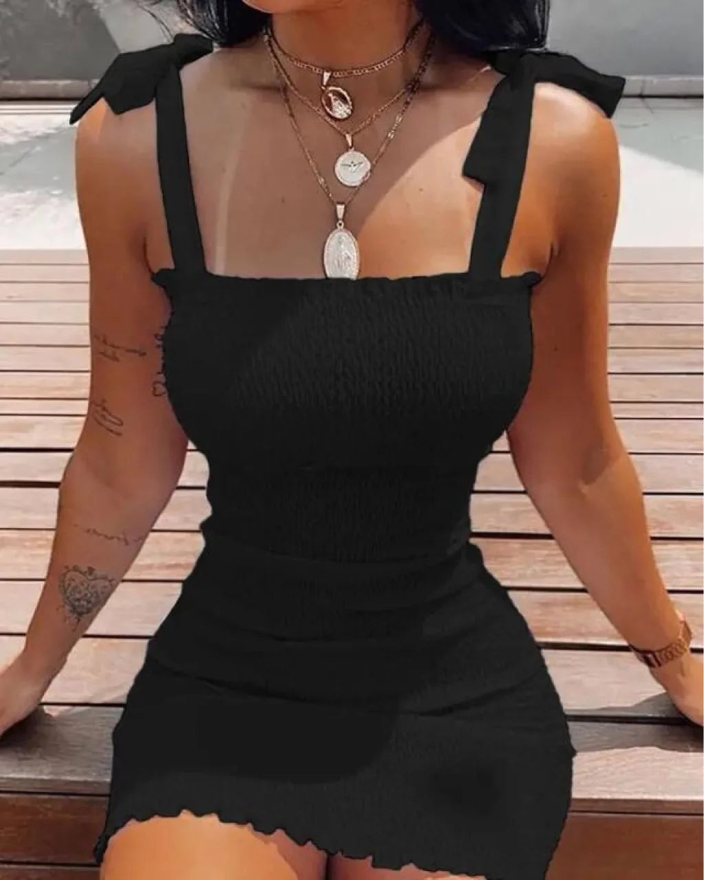 Trendy Solid Strap Short White Dresses Off Shoulder Sexy Skirt Pullover Sheath Mini Summer Beach Female Vest Dress - Seprincess