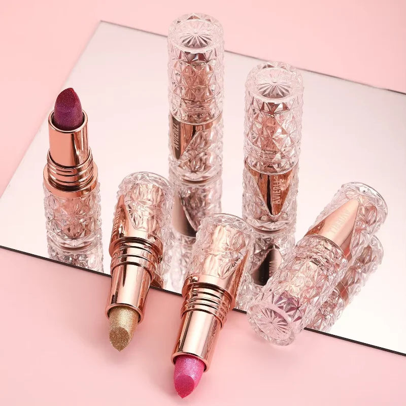 Glitter Lipstick Velvet Quicksand Gold Lip Gloss Moisturizing Silky Long Lasting Waterproof Pearlescent Fine Shine Lipstick - Seprincess