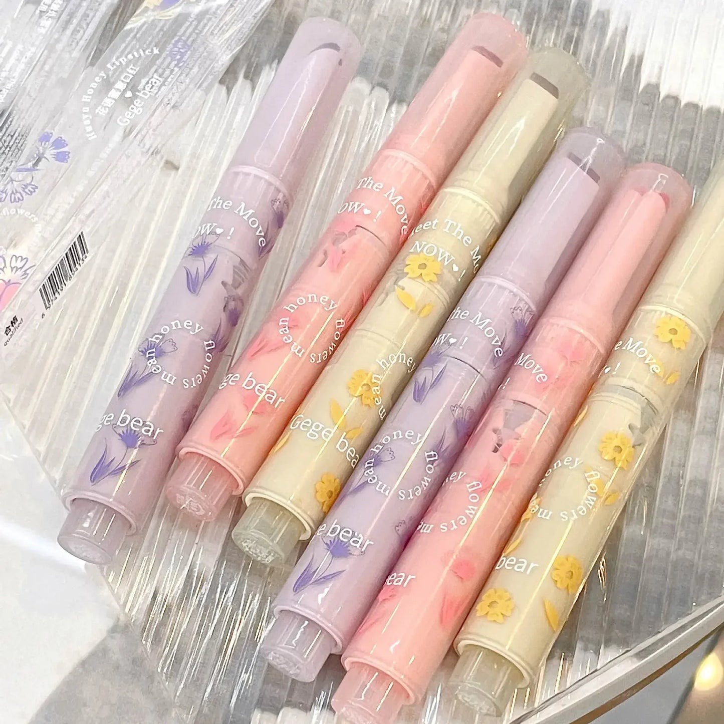 Transparent Lip Glaze Flower Honey Jelly Lipstick Pen Waterproof Non-stick Cup Heart-shaped Lip Gloss Korea Women Lips Makeup - Seprincess