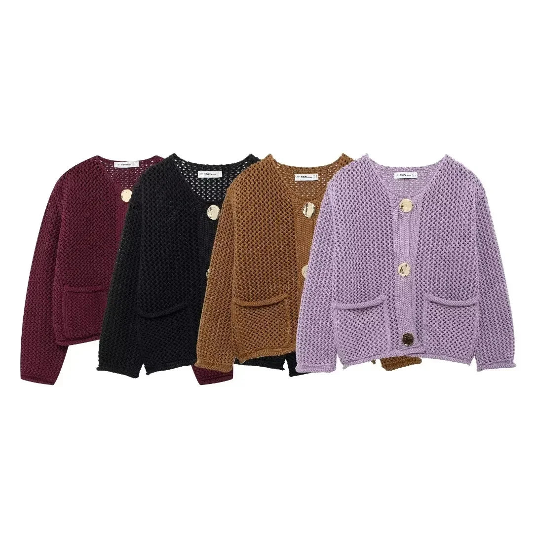 Autumn Winter Knitted Cardigans For Women Casual Button Long Sleeve Female Sweater 2024 Fashion Loose Lady Cardigans Coat - Seprincess