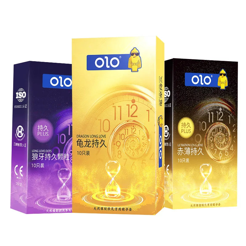 10PCS Super Lasting Condoms for Men Delay Ejaculation Penis Sleeve Dotted Glans Condom Extend Time Erotic Product Adult Sex Toys - Seprincess