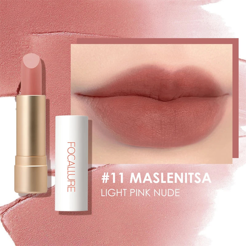 FOCALLURE 12 Colors Long-lasting Matte Lipbalm Waterproof Shimmer Lipstick Mental Glitter Lip Tint Cosmetics Makeup for Women - Seprincess