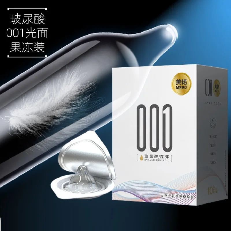 0.01 Ultra Thin Condom For Long Sex Hyaluronic Acid ICE Fire Delay Condoms Safe Sex Penis Sleeve Adult 18 Sex Toys Contraception - Seprincess