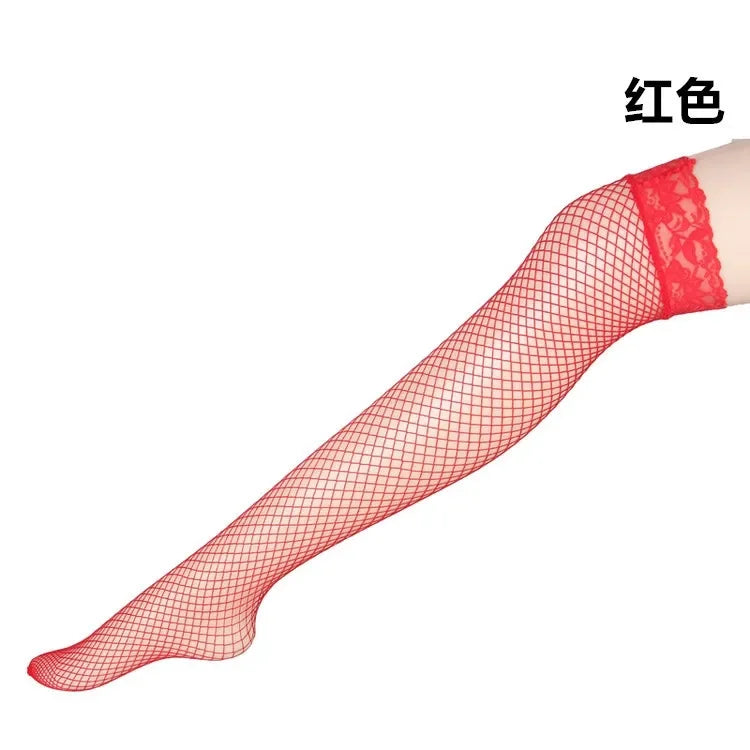 Sexy Shiny  Mesh Fishnet Pantyhose Women Tights Lingerie Hosiery Fashion Shiny Diamond Stockings Black Long Thigh High Socks