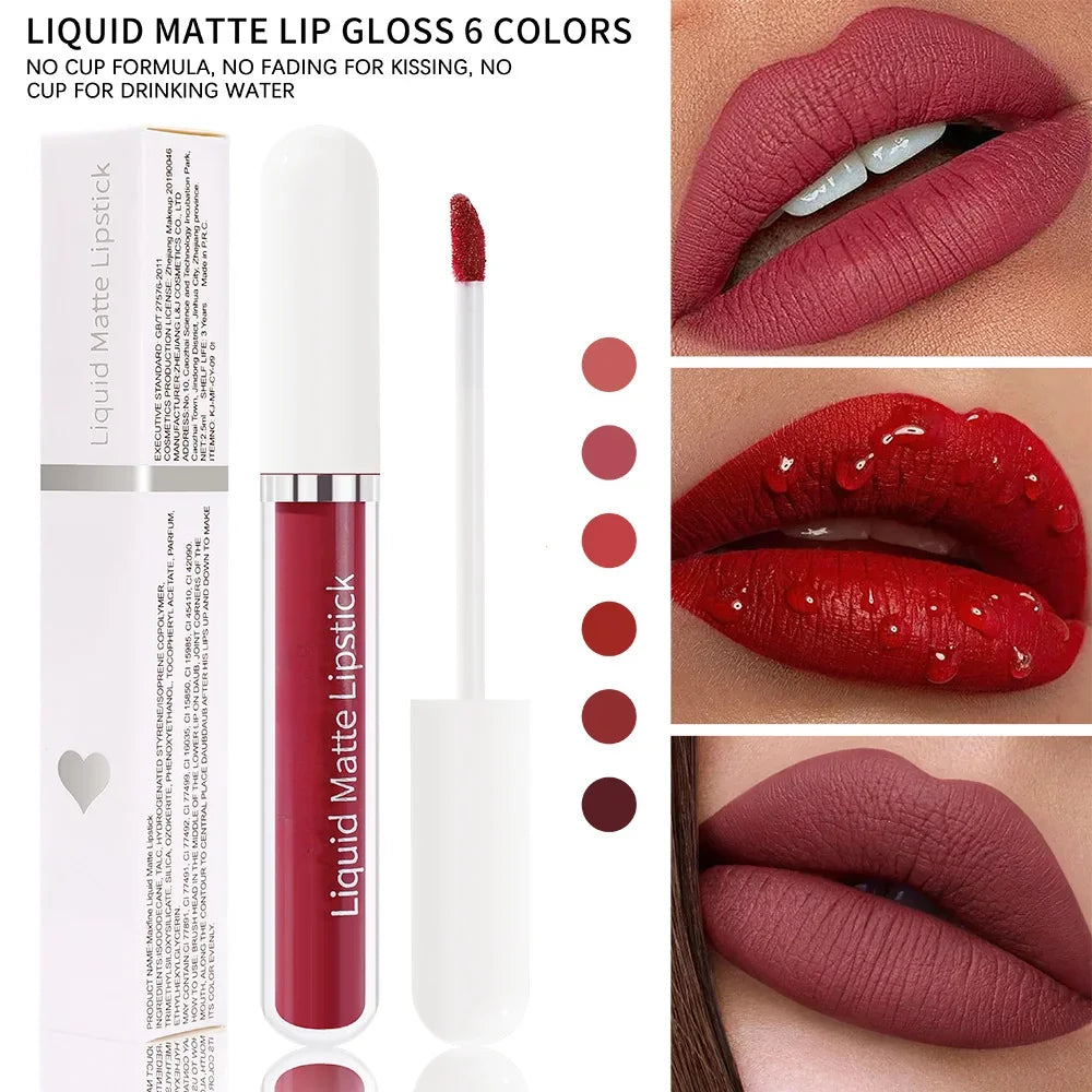 Matte liquid lipstick Waterproof sexy velvet lip glaze Long lasting moisturizing lipstick Velvet Long Lasting Matte Lip Gloss - Seprincess