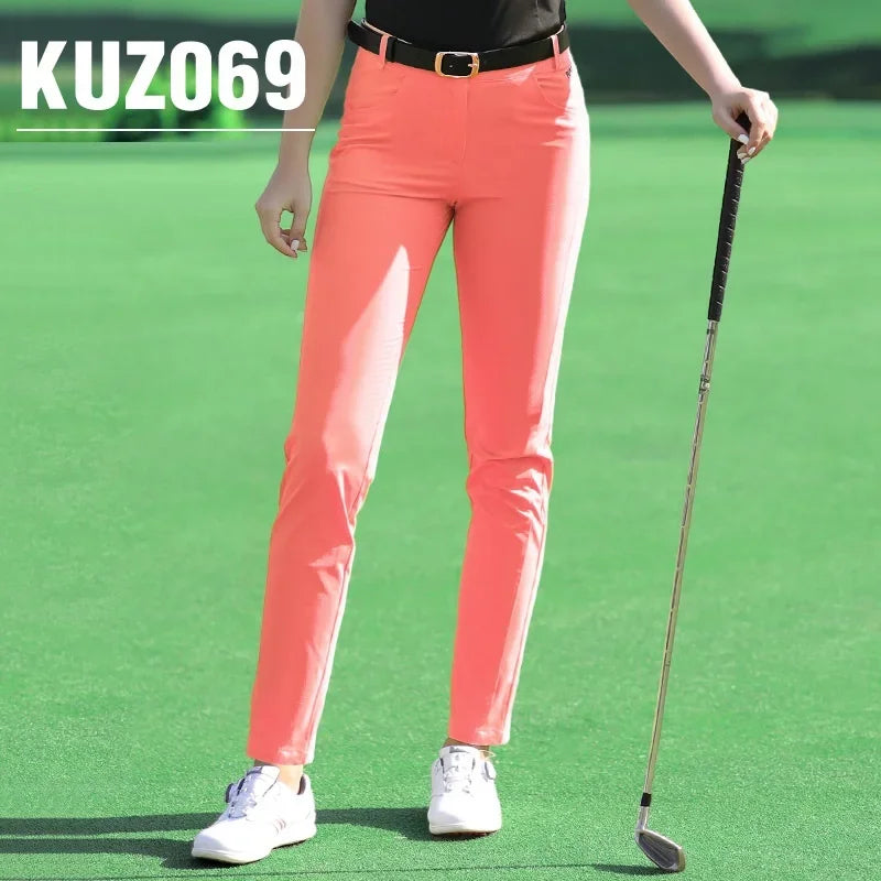 PGM Female Elastic Slim Full Length Trousers Breathable Golf Pants Summer Women Fast Dry Sweatpants Lady Casual Tennis Trousers