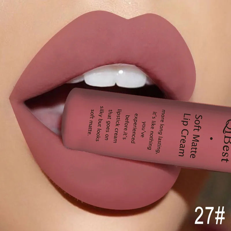 Hot Velvet Matte Nude Lip Gloss Sexy Long Lasting Non-stick Cup Nude Red Liquid Lipstick Waterproof Make-up for Women Cosmetic - Seprincess