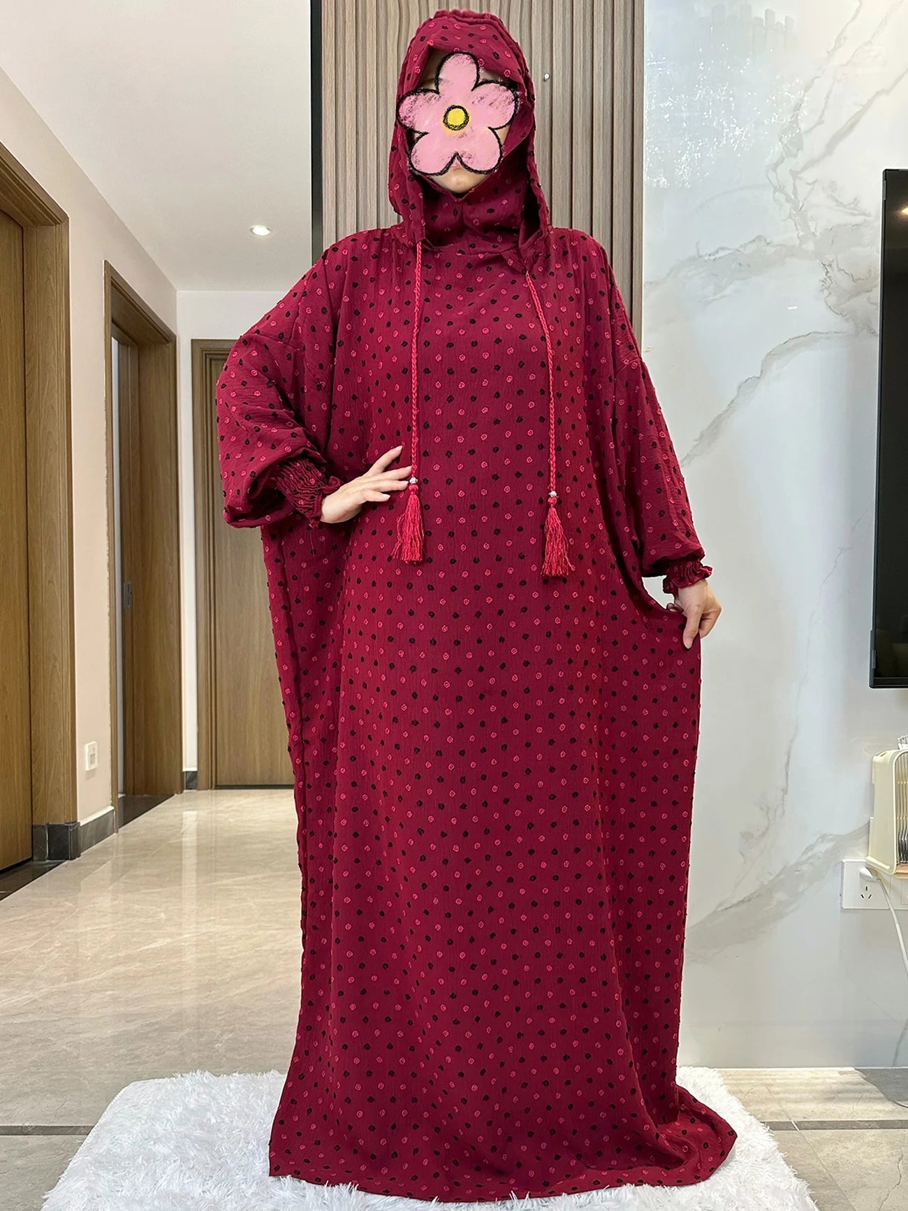 New Ramadan Muslim Two Hats Abaya Dubai Turkey Islam Prayer Clothes Solid Cotton Fabric Dresses Islam Women Dress Kaftan - Seprincess