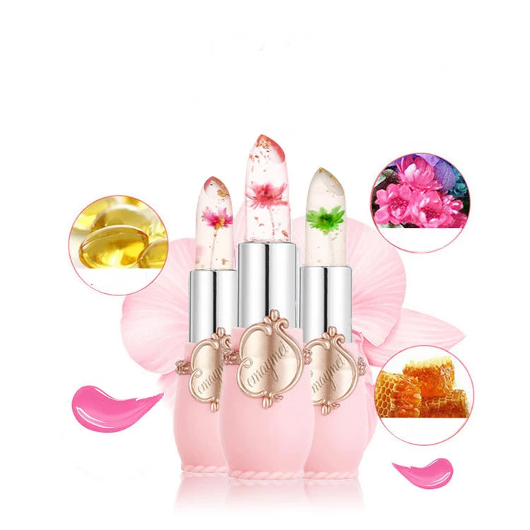 6 Sticks Transparent Moisturize Jelly Dried Flower Temperature Change Lipstick Crystal Clear Lipstick Set Makeup Cosmetic - Seprincess