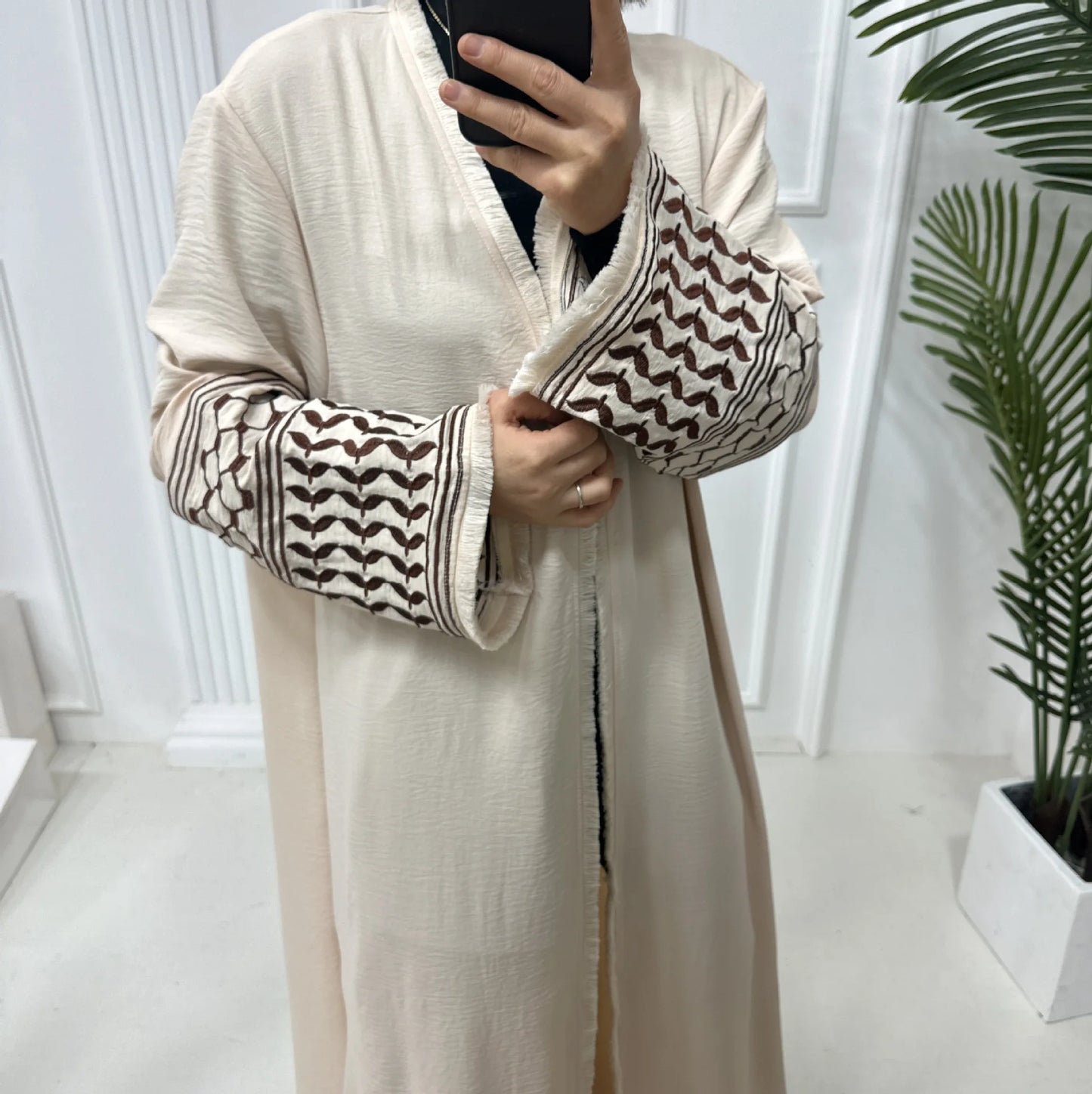 Fashion Embroidery Kimono Oversized Muslim Robe abaya syari female full length Taseel Muslim abaya Worship Service abayas wy1969 - Seprincess