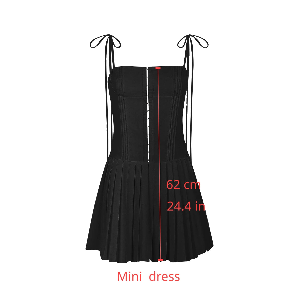 Suninheart Summer A  Line Short Dresses 2024 New Arrivals Casual Pleated One-piece Dress Gown Black Birthday Holiday Dress Women - Seprincess