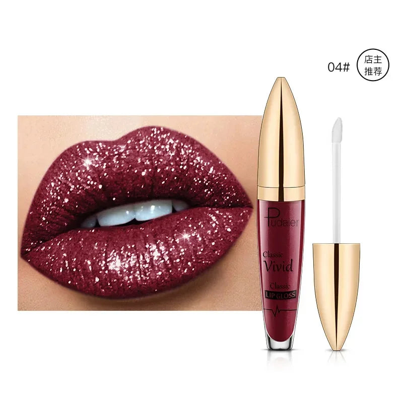 18 Colors Glitter Lip Gloss Waterproof Long Lasting Diamond Matte To Shimmer Metallic Liquid Lipstick Women Lips Makeup Cosmetic - Seprincess