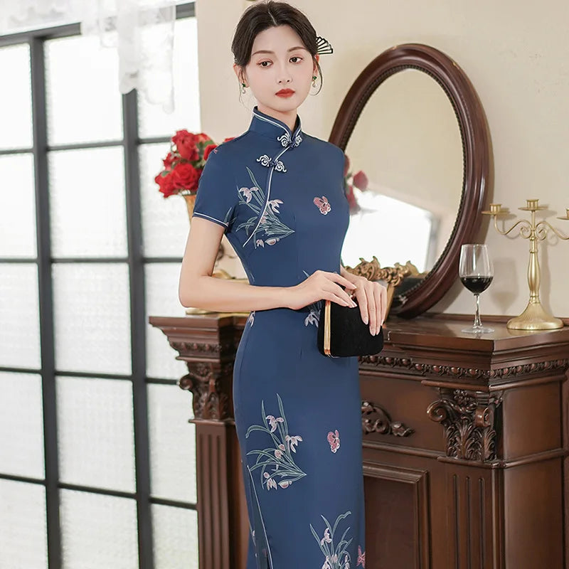 Vintage Qipao Dresses For Women New Fashion Casual Streetwear Woman Clothes Elegant Chinese Style Cheongsam Dress Ethnic Style - Seprincess