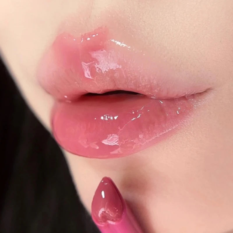 Jelly Mirror Lipstick Makeup Love Shape Waterproof Non-stick Cup Solid Lip Gloss Clear Long Lasting Moisturizing Lipstick Pen - Seprincess