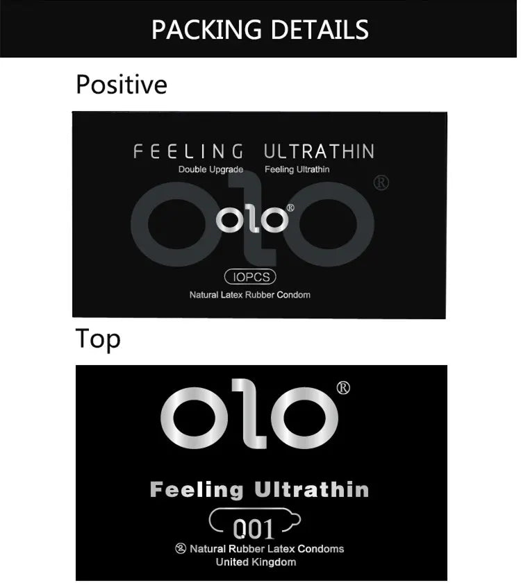 OLO Ultra Thin Condom 0.01 Feeling Penis Sleeve Hyaluronic Acids Rubber Latex Ejaculation Delay Condoms Intimate Sex Toy Product - Seprincess