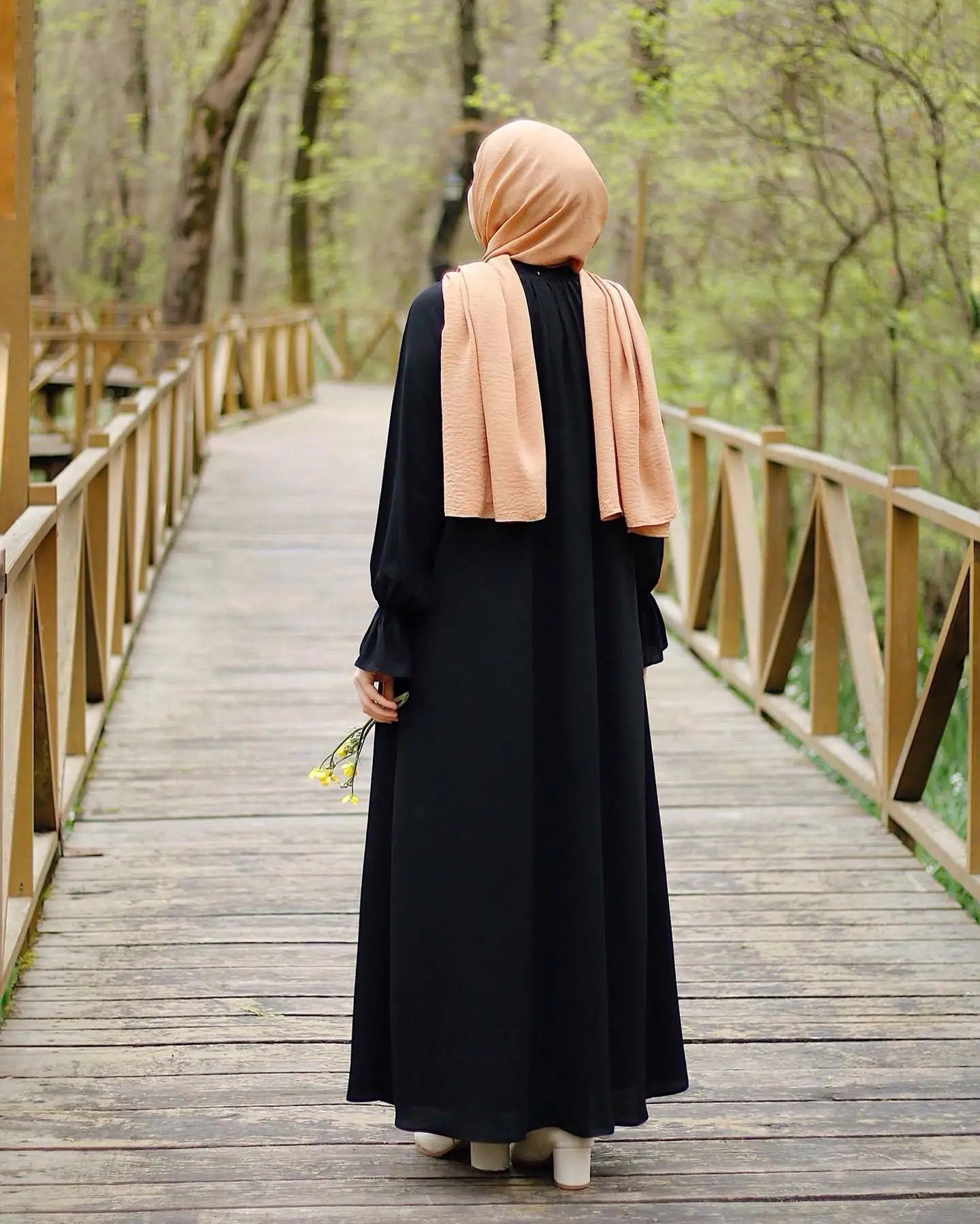 Fashion Chiffon Muslim Abaya Autumn Long Sleeve Wear With Pockets Femme Dress Islamic Clothing For Women Kaftans Solid - Seprincess