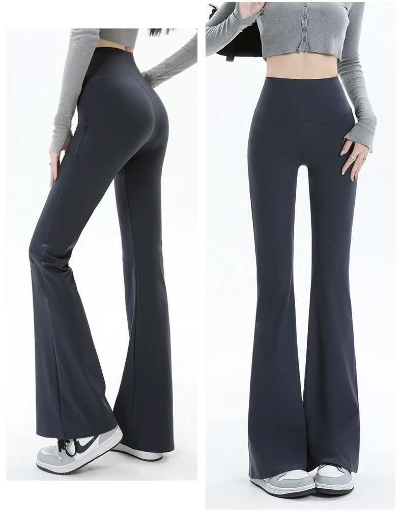 Women Flare Pants Slim High Waist Casual Leggings Sexy All-match Yoga Pants Fitness Workout Tights Butt Lifting Skinny Trousers