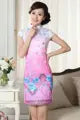 New Satin Women's Sleeveless Sexy  Qipao Dress Chinese Style Mandarin Collar Formal Short  Flower Cheongsam  M L XL XXL JY055 - Seprincess