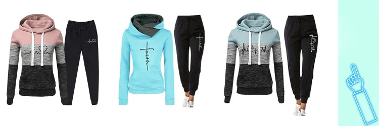 Two Piece Sets Casual Tracksuit Women Hooded Pullover Hoodies and Pants Suit Outfits Female Sweatshirts Autumn Spring Tracksuits - Seprincess